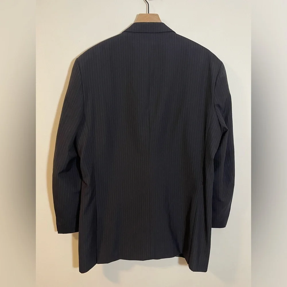 Ezra K Signature Gold Super 120’s Wool Suit Blue Jacket 46L Pants 40L Italy EUC